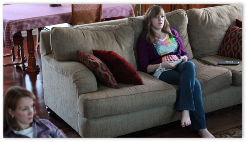 Playing some Wii with mom.