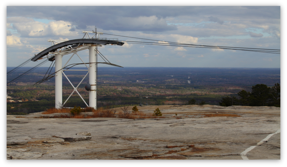 Stone Mountain Park, Dec 03, 2012 - The Summit Skyride/Skylift support structure on top of Stone Mountain